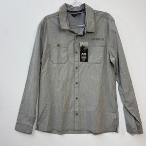 KUIU Terrace Button Shirt Mens Large Gray New Performance Hunting Long Sleeve